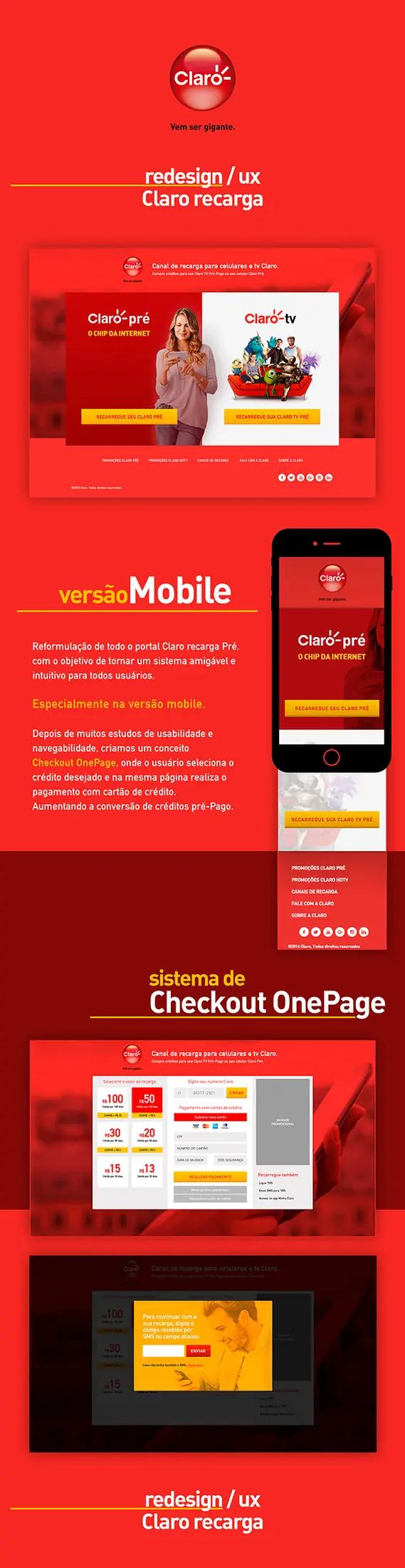 Redesign UX do canal de recarga da Claro