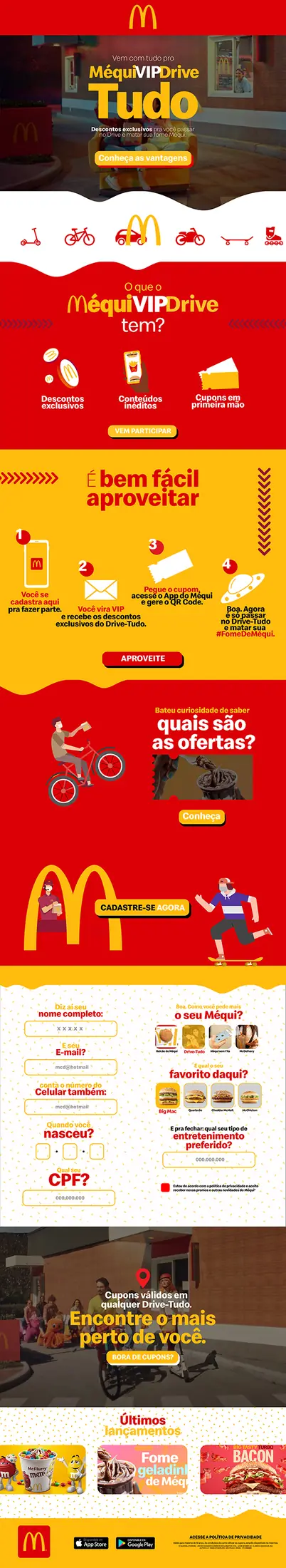 Landing page MéquiVIP Drive para McDonald's